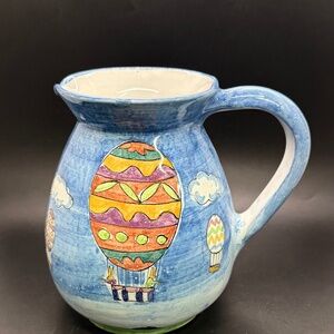 Mesa International Water Pitcher with Easter Egg Hot Air Balloons Bunny Rabbits